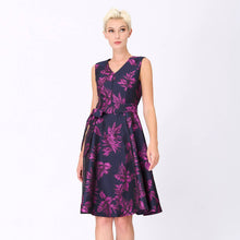 Load image into Gallery viewer, Brocade Floral Skater Dress