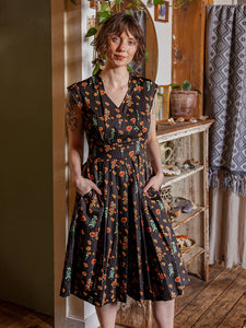 Lucille Botanical Dusk Dress