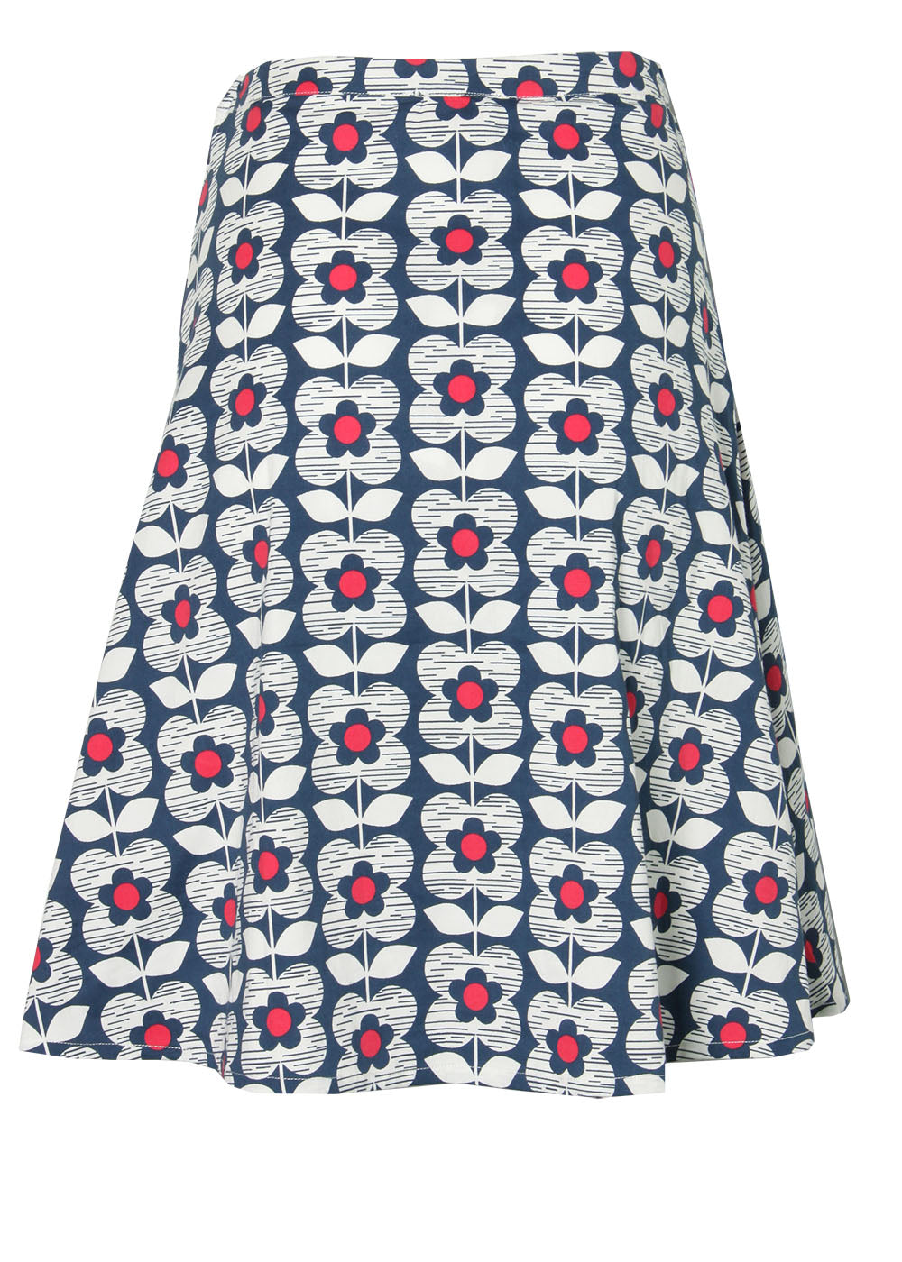 Navy Tile Cotton Skirt