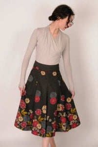 Bella Vintage Cotton Skirt in Black Polka Dot - PICNIC