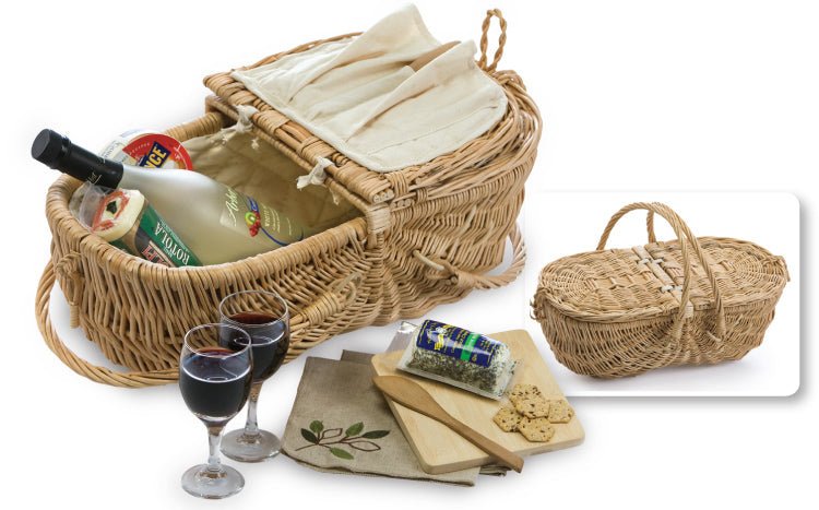 Eco-Friendly Wine & Cheese Picnic Basket - PICNIC