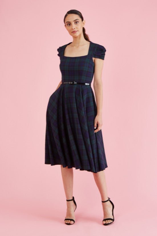 Forest & Navy Swing Dress - PICNIC
