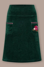 Load image into Gallery viewer, Green Velvet Applicae Skirt - PICNIC