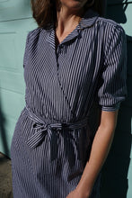 Load image into Gallery viewer, Navy Pinstripes Dress - PICNIC