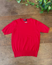 Load image into Gallery viewer, Short Sleeve Pullover Knit in Red - PICNIC