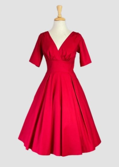Valetina Red Vintage Cut Dress - PICNIC